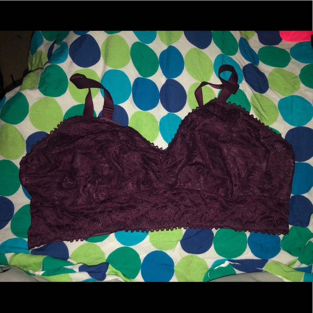 COPY - AVA & VIV Burgundy Lace Bralette Plus Size